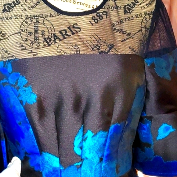 Floral, Sheer, Bell Sleeveless, Dress - Picture 7 of 13